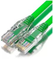 GCR Патч-корд 3.0m LSZH UTP кат.5e, зеленый, коннектор ABS, 24 AWG, ethernet high speed 1 Гбит/с, RJ45, T568B