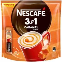 Растворимый кофе Nescafe 3 в 1 карамельный, в стиках