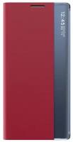 Чехол-кейс MyPads для Samsung Galaxy S21 (SM-G991) с боковым окном водоотталкивающий красный