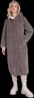 Пальто Electrastyle, искусственный мех, удлиненное, карманы, капюшон, пояс/ремень