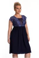 Ночная женская сорочка, платье домашнее, туника для дома La Shelly, темно-синий, российский размер 50-52