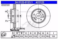 ATE 24.0122-0123.1 Диск торм. MERCEDES W124 TOURING/W201 2.3/2.5 16V