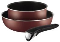 Набор посуды TEFAL Ingenio Red 5, 04175830, ковш 20 см, вок 26 см, съемная ручка