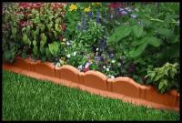 Забор декоративный МастерСад Волна терракот 3.2 метра 1 комплект/ бордюр для сада и огорода / Ограждение садовое для клумб и грядок / забор пластиковый
