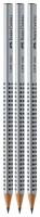 Faber-Castell Набор карандашей чернографитных Grip 2001, 3 шт, 263437 серебристый/черный
