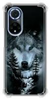 Дизайнерский силиконовый чехол для Хонор 50 / Honor 50 Лесной волк
