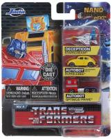 Набор машин Jada Toys Трансформеры G1 Optimus Prime, G1 Bumblebee VW Beetle, Transformers G1/Starscream 31761 1:65, 4 см, серый/желтый/красный