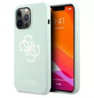 Чехол Guess Liquid silicone 4G Big logo Hard для iPhone 13 Pro, цвет Голубой (GUHCP13LLS4GWBL)