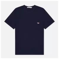 Мужская футболка Maison Kitsune Tricolor Fox Patch синий, Размер XS