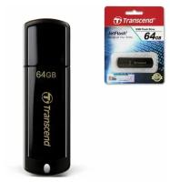 Флеш-диск 64 GB, TRANSCEND Jet Flash 350, USB 2.0, черный, TS64GJF350