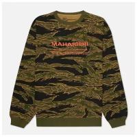 Мужская толстовка maharishi Camo Miltype Crew Neck камуфляжный, Размер S