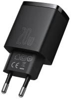 Сетевое зарядное устройство Baseus Compact Quick Charger U+C 20W EU, черный (CCXJ-B01)