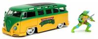 Набор Hollywood Rides: Teenage Mutant Ninja Turtles – модель машины Volkswagen Bus (масштаб 1:24)+ фигурка Leonardo Figure