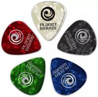 PLANET WAVES 1CAP4-10 Assorted Pearl Celluloid Medium набор из 10-ти медиаторов, средние, разноцветные перламутровые