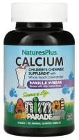 Nature's Plus NaturesPlus Animal Parade кальций для детей со вкусом ванильного мороженого 90 жевательных таблеток