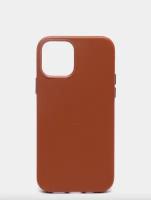 Коричневый Кожаный чехол Leather Case для iPhone 14 с функцией MagSafe