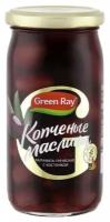 Green Ray Маслины Каламата копченые с косточкой, 370 г