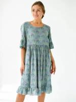 Текстильный край. Женское платье летнее, легкое, штапель, размер 48 цвет серо-голубой