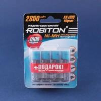 Аккумулятор ROBITON АА, 1.2 В, 2850 мАч, NiMH BL4 + box