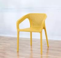 Современное штабелированное пластиковое Кресло Juan для дома, кафе, бара (Желтый)