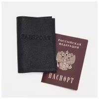 Обложка для паспорта, загран, флотер, цвет чёрный