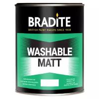 Краска акриловая Bradite Washable Matt для стен влагостойкая моющаяся матовая