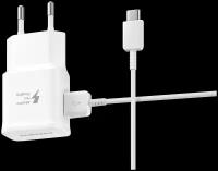 Зарядный комплект Samsung EP-TA20 + кабель USB Type-C, 15 Вт, белый