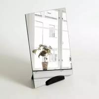 Зеркало на подставке, зеркальная поверхность 17,5 × 22 см, цвет чёрный