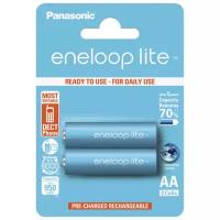 Аккумулятор Ni-Mh 950 мА·ч 1.2 В Panasonic eneloop lite AA, в упаковке: 2 шт