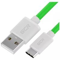 Кабель GCR USB - USB Type-C (GCR-UCQC2), 1 м, 1 шт., зеленый