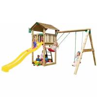 Спортивно-игровой комплекс Jungle Gym Cottage + Swing Module Xtra + Rock Module