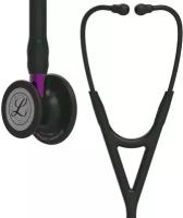 Стетоскоп Littmann Cardiology IV Черная трубка, черная акустическая головка с фиолетовым стеблем (Black/Black/Violet), 6203