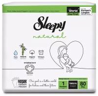 Подгузники детские Sleepy Natural размер 1 (2-5кг.) 80 шт