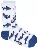 Акулы MOGZY / Носки мужские с принтом, размер 41-45, носки женские, носки мужские