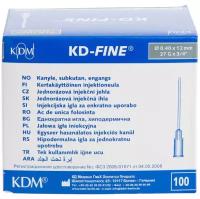 Игла инъекционная 27G (0,40 х 12 мм) KD-Fine (КД Файн), Германия, 100 штук