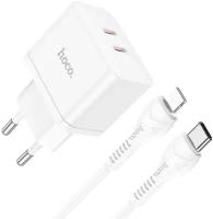 Сетевое зарядное устройство HOCO N29 Triumph 2xUSB-C, 3А, PD35W, QC3.0, GaN + USB-C