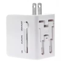 Переходник для розетки GSMIN с 2 USB портами Travel Adapter HHT148 (Белый)