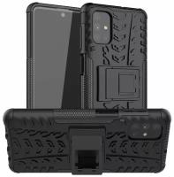 Противоударный чехол GSMIN Hybrid Case для Samsung Galaxy M51 Силикон + Пластик (Черный)