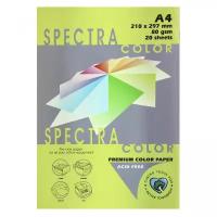 Бумага цветная А4, 80 г/кв. м, 20 листов, неон, зеленый Spectra Color, торговая марка: Spectra Color, страна: Индонезия