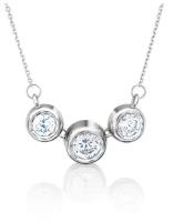 PLATINA jewelry Колье из белого золота с Swarovski Zirconia 07-0188-00-501-1120-38