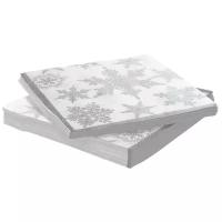 Салфетки бумажные Art Bouquet - Снегопад серебристый, 3 слоя, 33х33 см, 20 шт, 1 упаковка