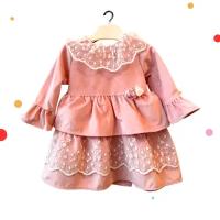 Платье детское для девочки малышки, праздничное нарядное, размер 86, розовое