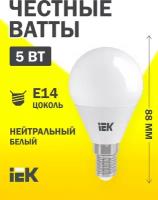 Лампа светодиодная IEK ECO шар 4000K, E14, corn, 5 Вт, 4000 К