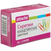 Скрепки Attache цветные, 33 мм, полимер, 50 шт.в карт.уп