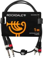 Кабель 2 Mono Jack Male - 2 RCA Male ROCKDALE DC005-1M (1 м)