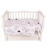 Amarobaby комплект в кроватку Baby Boom Овечки (3 предмета) белый