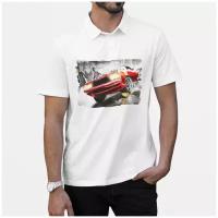 Рубашка -поло driver parallel lines Красное Авто