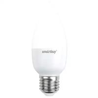 Светодиодная LED лампа свеча Smartbuy E27(е27) 5W (Вт) матовая 4000K 400lm 108x37 220V SBL-C37-05-40K-E27