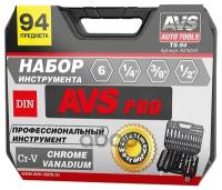 Универсальный набор инструментов для автомобиля AVS ATS-94, 94 предмета для ремонта, для дома (Профессиональный инструмент), A07824S