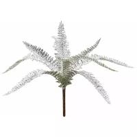 Искусственное растение СВЕРКАЮЩИЙ ПАПОРОТНИК, серебряный, 38 см
